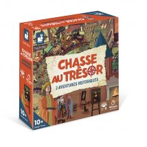 Jeux De Société Enfant - Jeu Collaboratif - Chasse Au Trésor - 2 Aventures Historiques - 30 Cartes + 1 Carte À Trou + 1 Livret Indices - Janod
