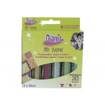 Kit De Peinture - 3d - Pailleté Pailleté - 6 X 20 Ml - Diam's