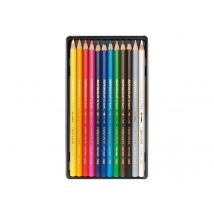 Boîte Métal 12 Crayons De Couleurs Aquarelle Artistes Supracolor - Caran D'Ache