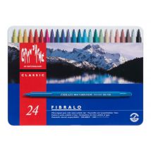 Boîte Métal 24 Feutres Aquarellables Fibralo - Caran D'Ache