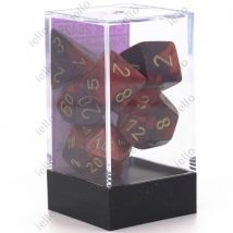 7 Dés Pour Jdr Chessex - Gémini - Violet-rouge Et Or