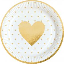 8 Assiettes Everyday Love 23 Cm - Amscan