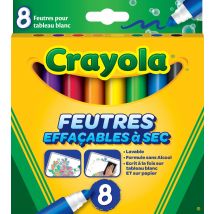 8 Feutres Effaçables À Sec - Boîte Française - Crayola