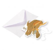 8 Cartes D'Invitation - Dinosaure - Amscan