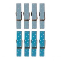8 Pinces À Linges Magnétiques - Bleu - 3.5cm - Graine Creative