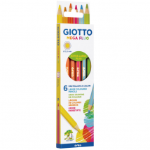 6 Crayons Mega Fluo - Giotto