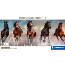 Puzzle Compact Panorama 1000 Pièces - Chevaux - Clementoni