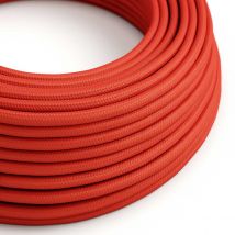 2,5 Mètres Câble Textile - L'Original Creative-cables - Rm09 Rond 2x0,75mm - Rouge Feu Brillant - Creative Cables