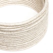 2,5 Mètres Câble Textile En Lin - L'Original Creative-cables - Rn01 Rond 2x0,75mm - Blanc Mélangé - Creative Cables