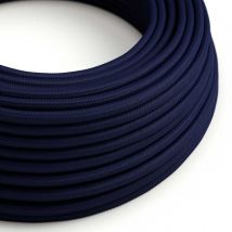 2,5 Mètres Câble Textile - Rm20 Rond 2x0,75mm - Bleu Profond Brillant - Creative Cables