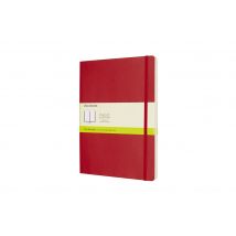 Carnet - 19 X 25 Cm - Moleskine- 192 Pages Unies - Couverture Souple - Rouge Écarlate