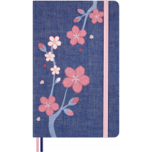 Carnet Moleskine - Bleu– 13 X 21 Cm – Sakura - 176 Pages Lignées