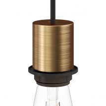 Kit Douille E27 Semi-filetée En Métal Avec Serre-câble Dissimulé - Bronze Satiné - Creative Cables