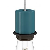 Kit Douille E27 Semi-filetée En Métal Avec Serre-câble Dissimulé - Bleu Pétrole - Creative Cables