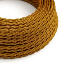 2,5 Mètres Câble Textile - L'Original Creative-cables - Tm05 Tressé 2x0,75mm - Or Brillant - Creative Cables