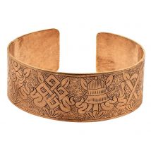 Bracelet De Cuivre Large - 8 Symboles Auspicieux - Tierra Zen