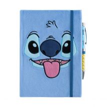 Carnet Peluche Grupo Erik + Stylo - Bleu - A5 14,8 X 21 Cm - Stitch - 180 Pages Pointillées