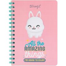 Cahier Mr Wonderful - Rose - A5 14 X 21 Cm - Lapin - 160 Pages Unies