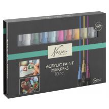 Lot De 10 Marqueurs De Peinture Acrylique Pointe Moyenne - Gonge - Couleurs Assorties - Nassau