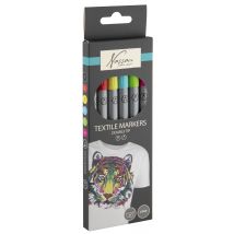 Lot De 6 Marqueurs Pour Textile Pointe Double - Gonge - Nassau