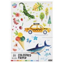 Bloc Papier Moxy - 100 Feuilles - Couleurs Assorties - A4 - 80 G/m²
