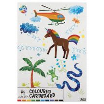 Bloc Carton Moxy - 20 Feuilles - Couleurs Assorties - A4 - 300 G/m² Scrapbooking