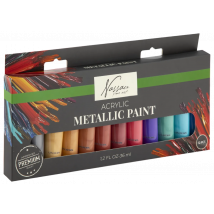 Lot De 12 Tubes 36 Ml De Peinture Acrylique Nassau - Couleurs Métalliques - Fine - Gonge