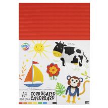 Bloc Carton Ondulé Moxy - 8 Feuilles - Couleurs Assorties - A4 - 280 G/m² Scrapbooking