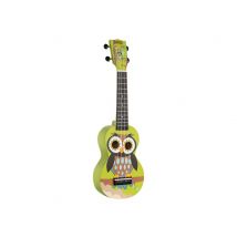 Mahalo Art Series Owl - Ukulélé - Acoustique - 4 Cordes - Soprano - Avec Boîtier