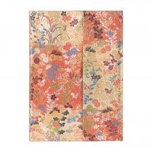 Repertoire Paperblanks - Orange - 12,5 X 18 Cm - Kimono Japonais Kara-ori Midi - 144 Pages Lignées