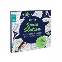 Omy - Poster Géant À Colorier - Space Station + Stickers