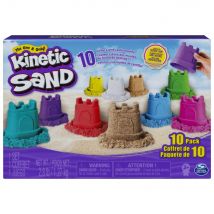 Coffret Recharges De Sable Coloré Kinetic Sand - 10 Pièces + 10 Moules