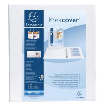 Classeur A4 Maxi Personnalisable - Kreacover - Dos 70 Mm - Carton Recouvert - Exacompta - Blanc