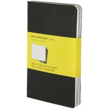 Lot De 3 Carnets - 9 X 14 Cm - Moleskine - 3 X 64 Pages Petits Carreaux - Noir