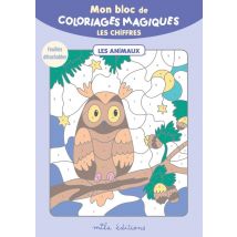 Mon Bloc De Coloriages Magiques - Les Chiffres - Les Animaux : 32 Coloriages À Révéler ! + Feuilles Détachables