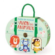 Puzzle En Voyage - L'Avion Des Animaux : Petit Livre + Puzzle Géant 3 Ans