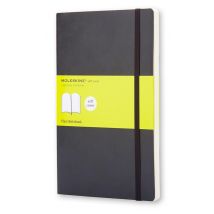 Carnet Blanc - Grand Format - Couverture Souple Noire - Moleskine