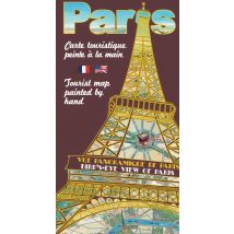 Carte Touristique De Paris Peinte À La Main