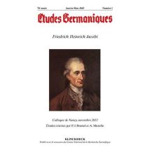 Études Germaniques - N°1/2015 : Friedrich Heinrich Jacobi