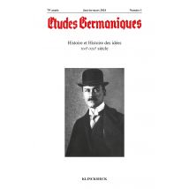 Revue Études Germaniques : Histoire Et Histoire Des Idées Xvi-xxi Siècle