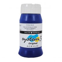 Acrylique System 3 - 500ml Daler Rowney - Bleu Phthalo