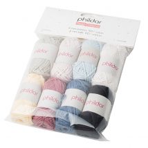 Assortiment De 8 Pelotes De 10 Gr En Coton - Couleurs Poudrées - Phildar