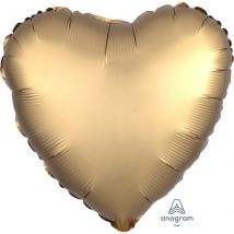 Ballon - Satin Luxe Gold Sateen - Coeur - Amscan
