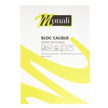 Bloc Papier Calque 50 Feuilles A3 90g/m² - Monali