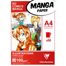 Manga Bloc Illustrations - A4 - 50 Feuilles - Clairefontaine