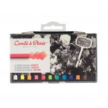 Conte A Paris - Pastels Carré - Couleurs Assorties - 6 Mm - Pack De 12 - Conte à Paris
