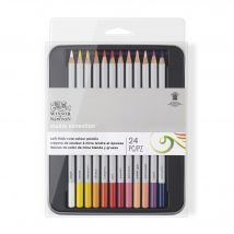 Boîte En Métal De 24 Crayons De Couleurs - Winsor & Newton