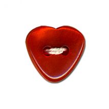 Bouton Tendresse Coeur - Rouge - 10mm