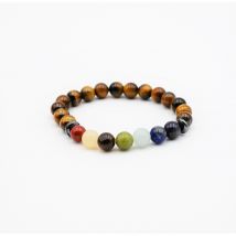 Bracelet - 8 Mm - 7 Chakras Et Œil Du Tigre - Camille Ambiance Nature