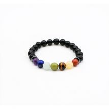 Bracelet Perles 8 Mm - 7 Chakras Et Onyx - Camille Ambiance Nature